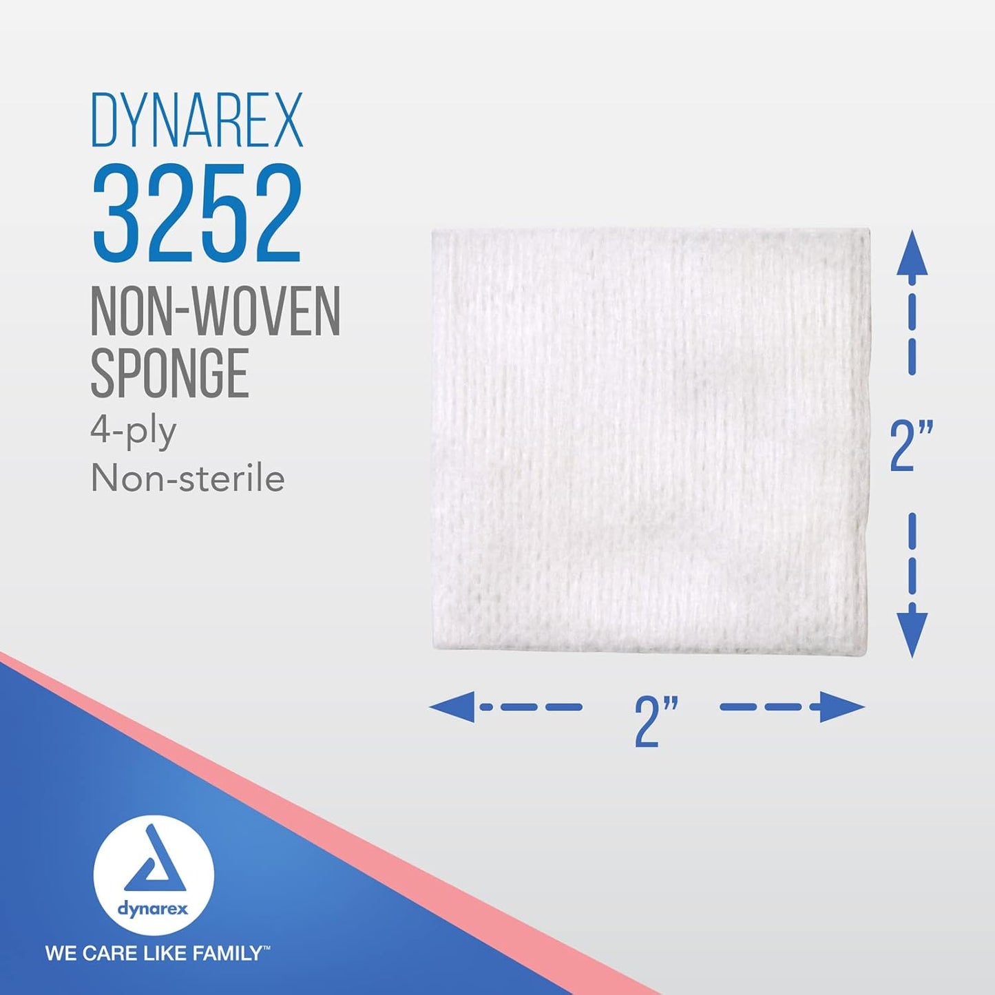 Dynarex Non-Woven Gauze Sponges - 2 x 2 inch 4 Ply - Pack of 200 - Senior.com Gauze Sponges
