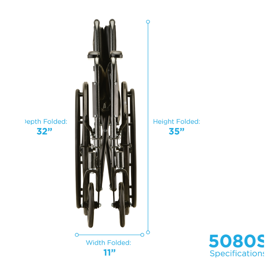 Nova Medical 5060S Steel Standard Wheelchairs - Fixed Arms & Swing Away Legrests - Senior.com Wheelchairs