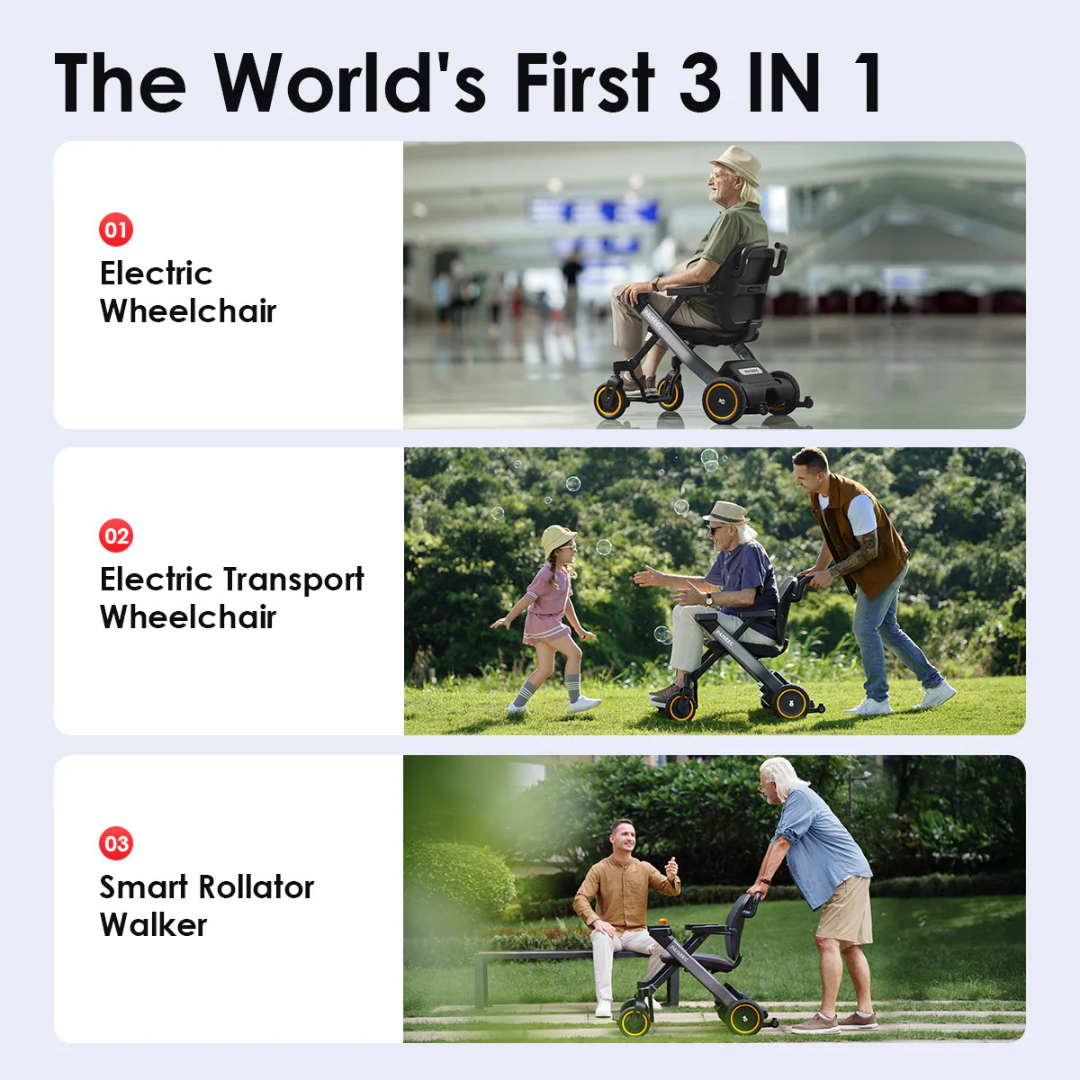 Paiseec W3 3-in-1 Electric Wheelchair - Senior.com Power Chairs