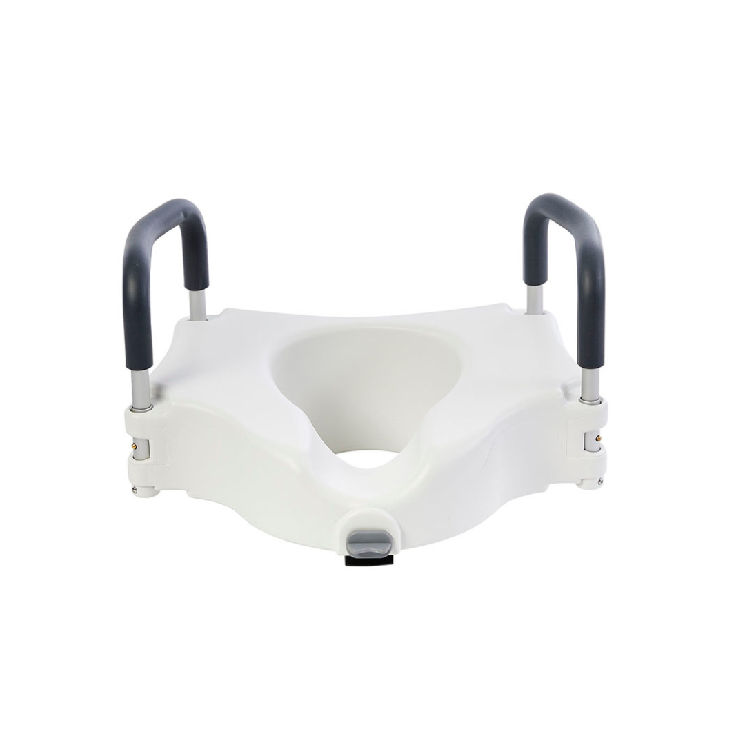 Rhythm Locking Raised Toilet Seat with Removable Arms - 4" Riser - Senior.com Locking Toilet Seats