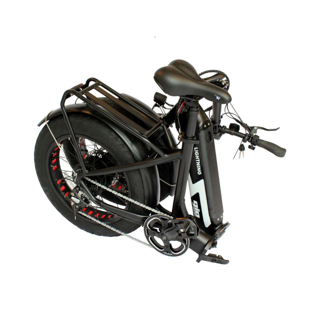 GIO Lightening Folding Electric Bike with Fat Tires - 8 Speeds - Senior.com Electric Bikes