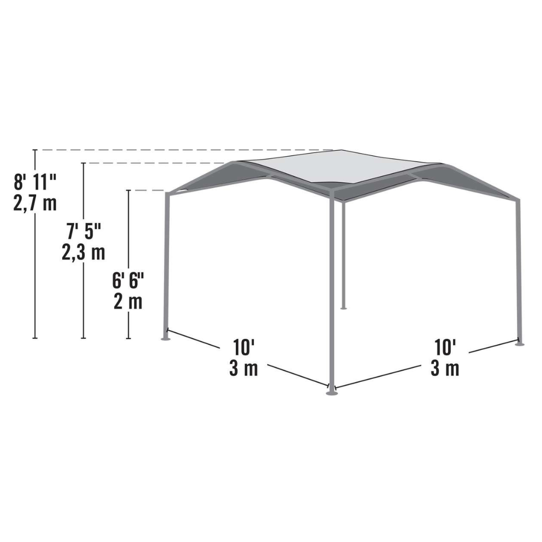 ShelterLogic 10x10 Pacifica Gazebo Canopy - Charcoal Frame and Marzipan Tan Cover - Senior.com Canopies