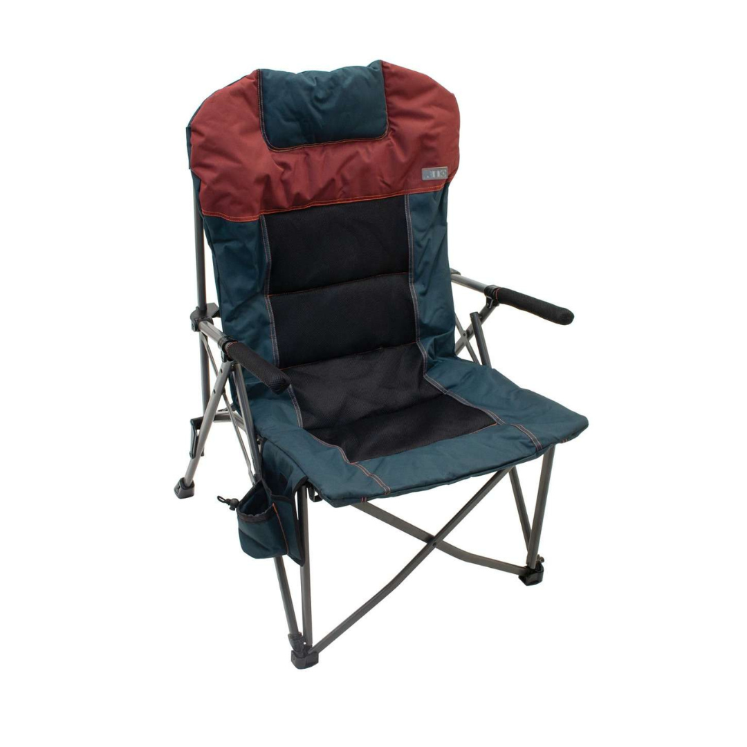 RIO Camp Go Deluxe Hard Arm Quad Chair Oxblood Navy