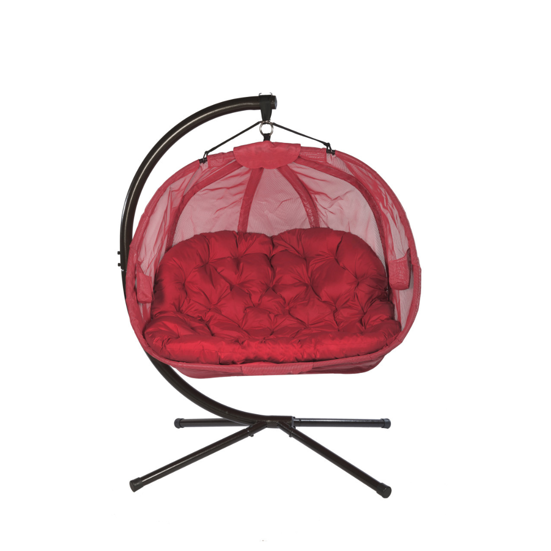 Flower House Hanging Pumpkin Loveseat Chair with Stand - Indoor & Outdoor - Senior.com Hanging Chairs