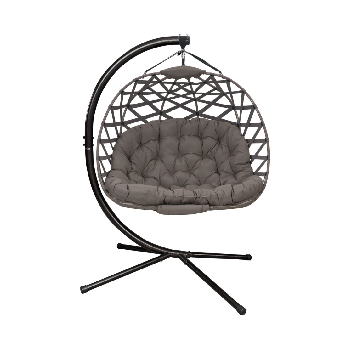 Flower House Hanging Pumpkin Loveseat Chair with Stand - Indoor & Outdoor - Senior.com Hanging Chairs