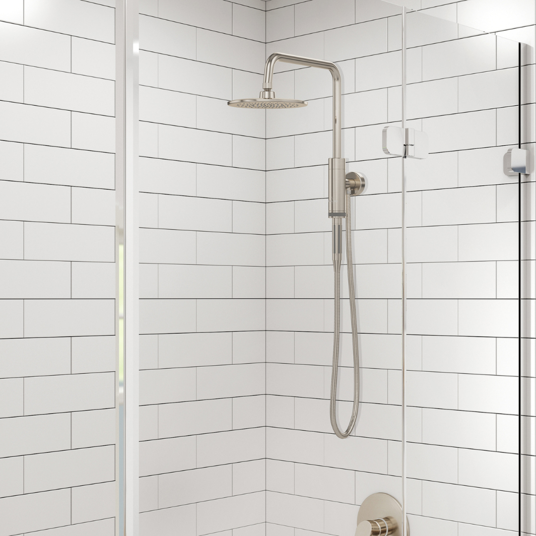 Pulse ShowerSpas Aquarius Shower System - 8" Rain Showerhead & Arm - Senior.com Shower Systems