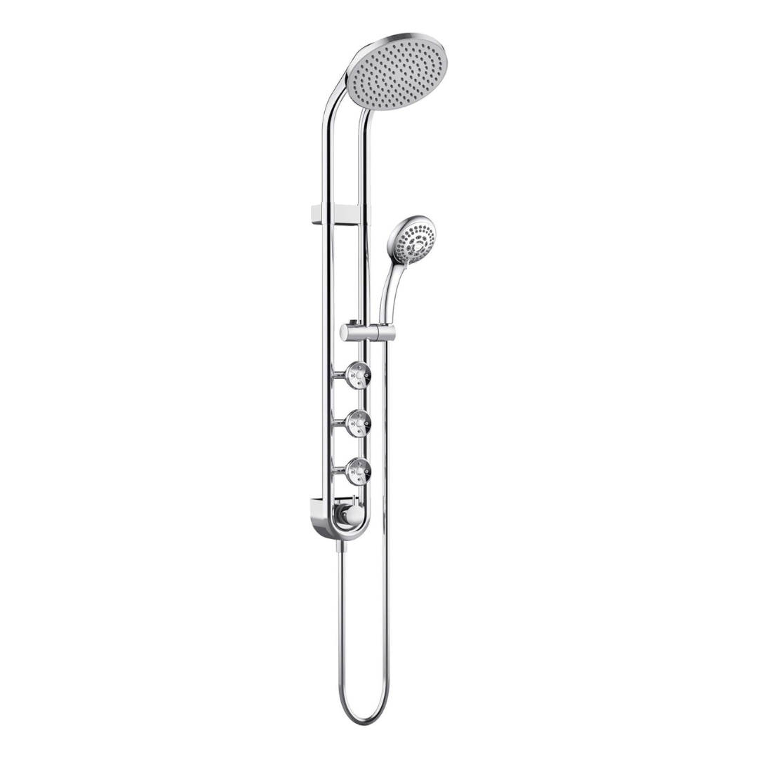 Pulse Showerspas Saturn System with 8" Rain Showerhead & 3 PowerSpray Body Jets - Senior.com Shower Systems