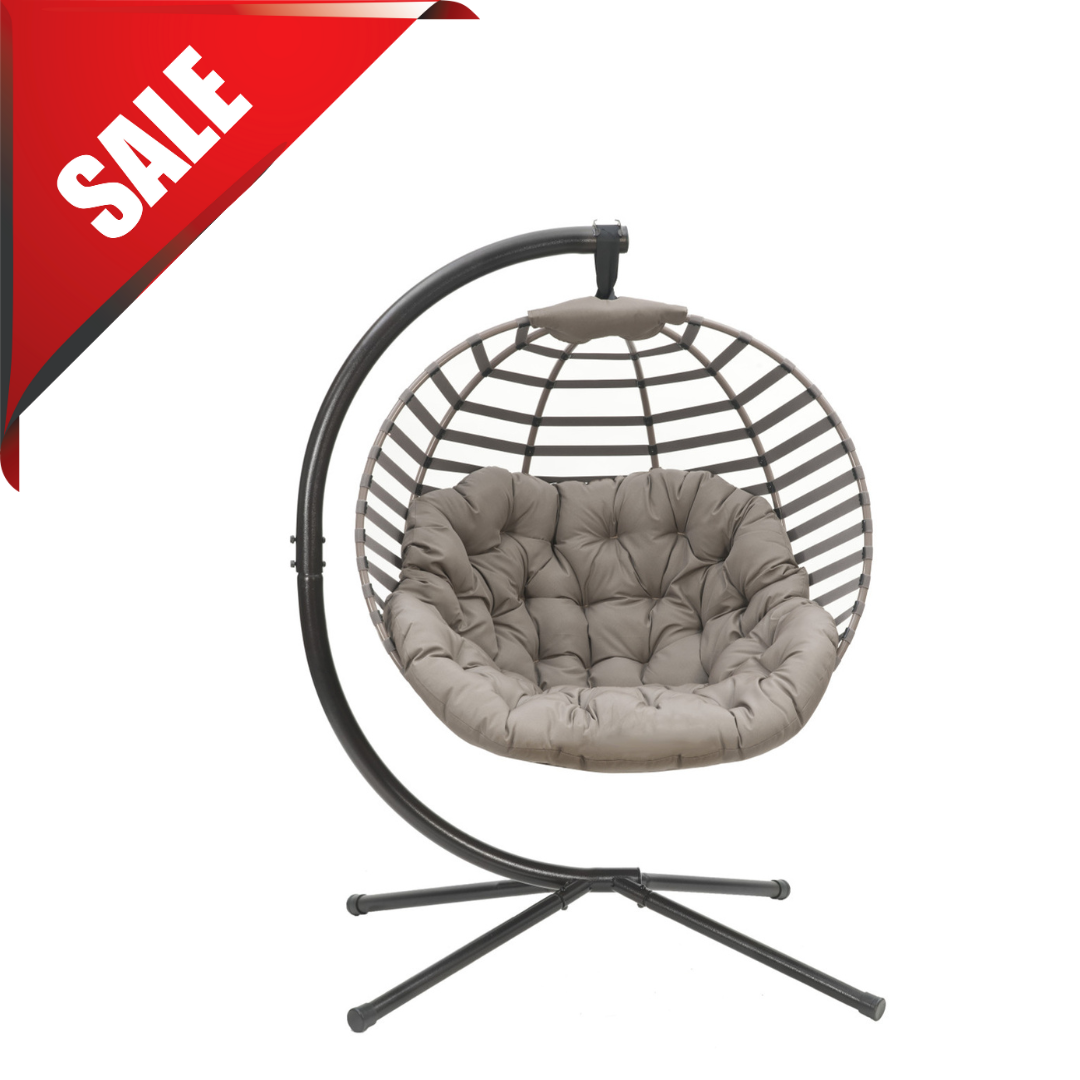FlowerHouse Ball Hanging Indoor/Outdoor Chair W/Stand - Sand - Senior.com Hanging Chairs