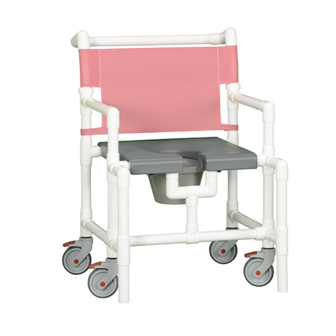 IPU Over-Size Bariatric Rolling Shower Chair & Bedside Commode - Senior.com PVC Shower Chairs