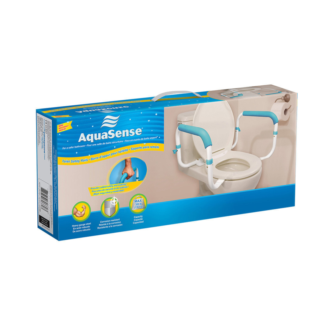 AquaSense Toilet Safety Rails - Steel Frame and Width Adjustable - Senior.com Toilet Safety Frames