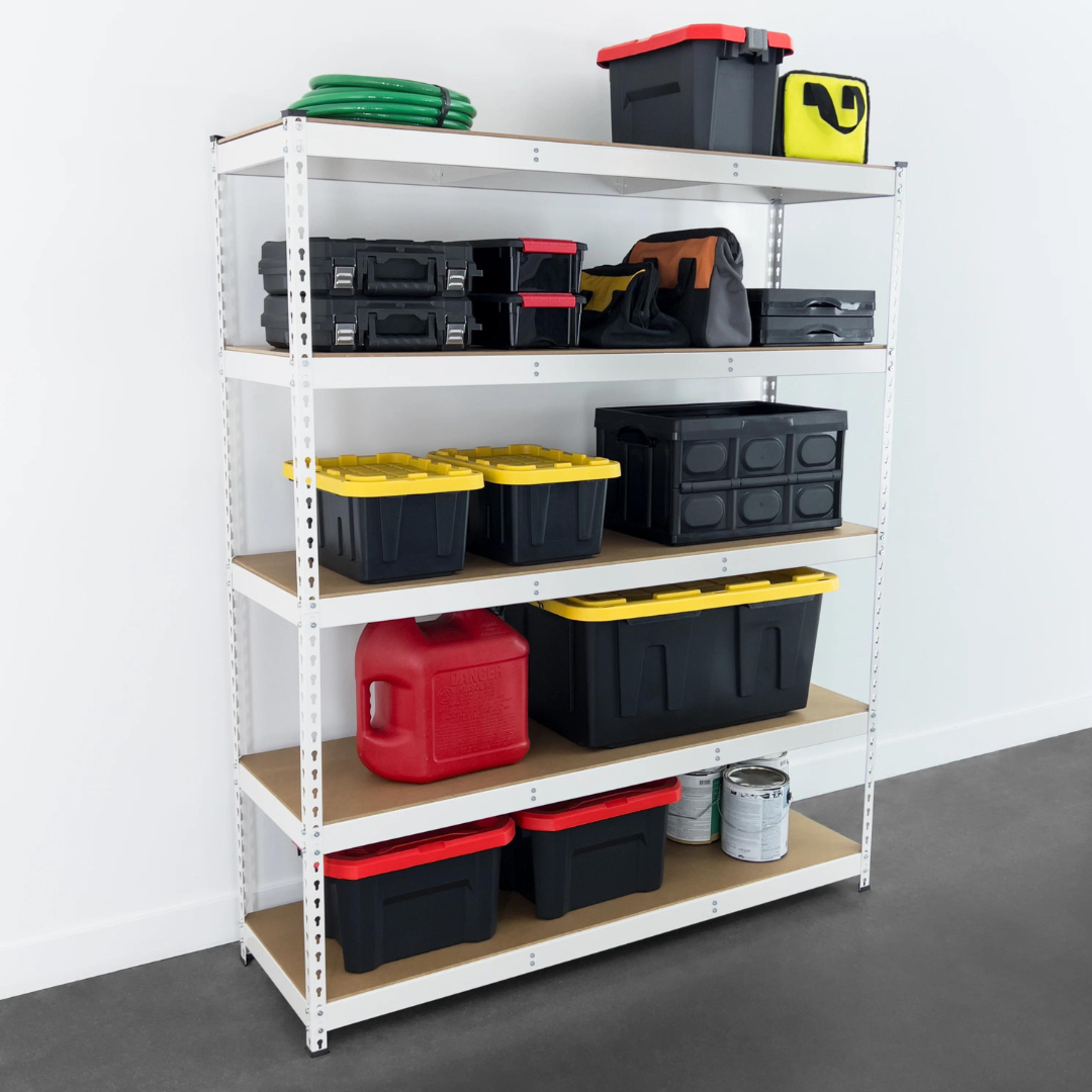 SafeRacks Modular Garage Shelving Racks with Wooden Decks  - 2 Colors - 3 Sizes