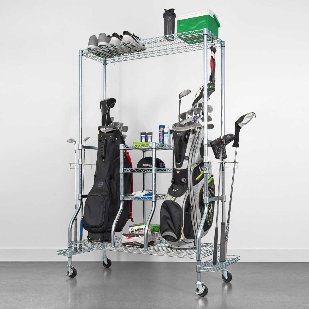 SafeRacks Golf Equipment Organizer & Rolling Storage Rack