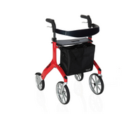 Trust Care Let’s Fly Lightweight Ergonomic Rollator - Built in Seat & Storage Red