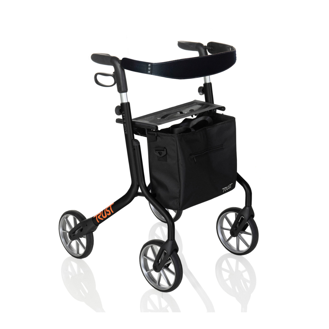 Trust Care Let’s Move Modern Folding Rollator with Seat & Storage Bag - Senior.com Rollators