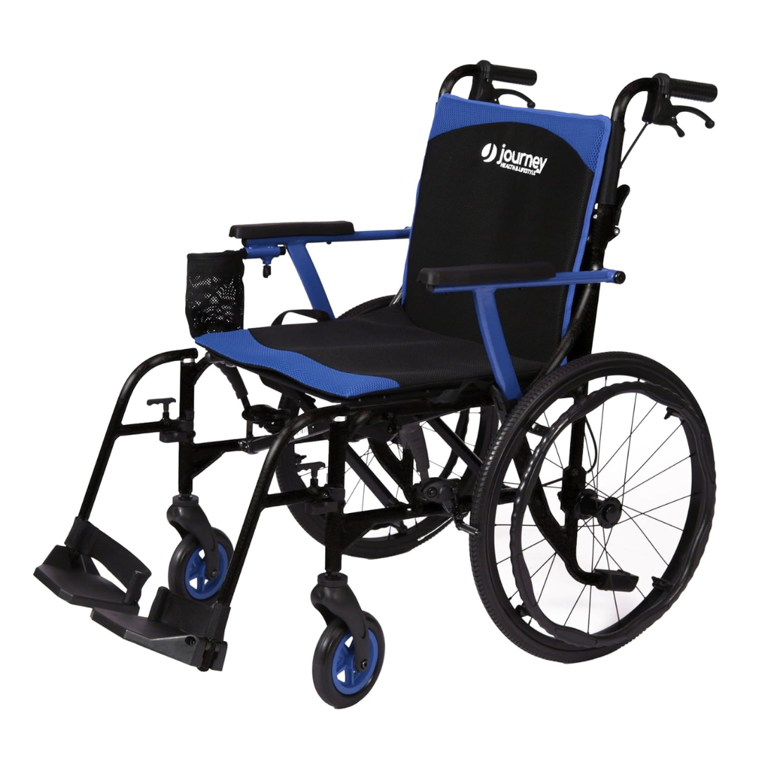 Journey So Lite C2 Super Lightweight Folding Wheelchair - Only 14 lbs Blue