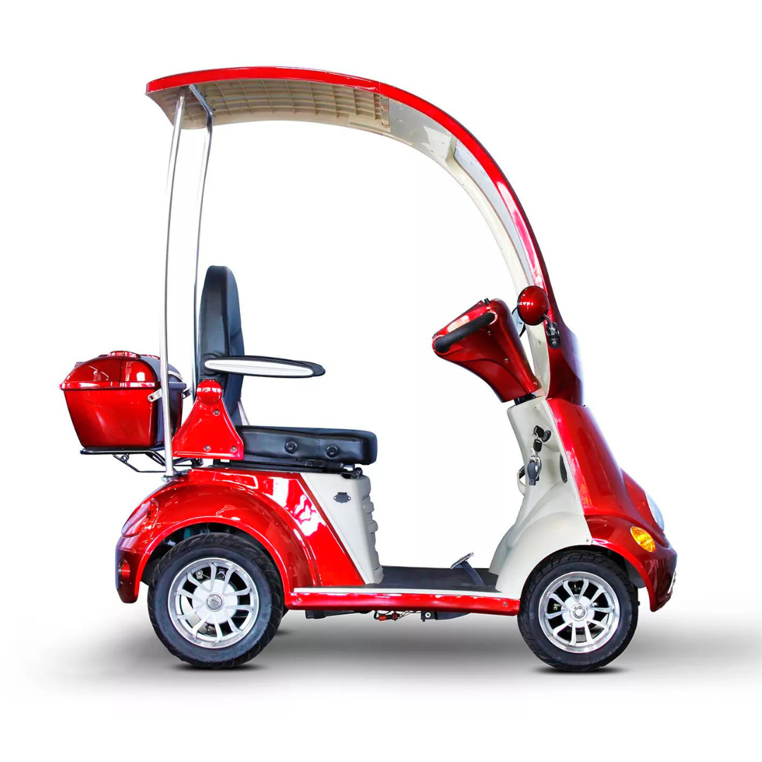 Ewheels EW-54 4-Wheel Deluxe Bariatric Scooter with Full Cover and Front Windshield - Senior.com Scooters