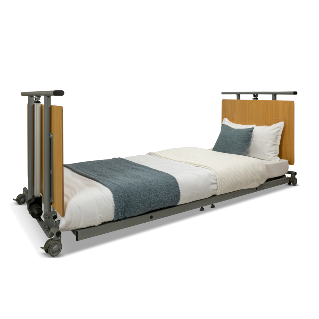Prius Healthcare Descend Ultra-Low Full Electric Floor Bed - Senior.com Bed Packages