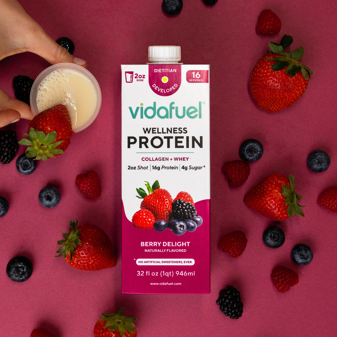 VidaFuel Wellness Protein Drink with Collagen and Whey - 32 oz Carton - Senior.com Protein Supplements
