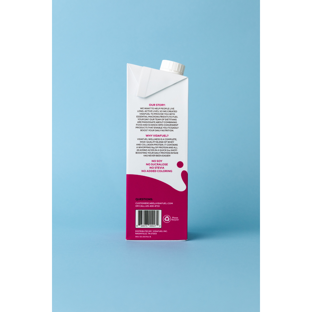 VidaFuel Wellness Protein Drink with Collagen and Whey - 32 oz Carton - Senior.com Protein Supplements