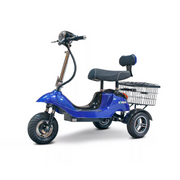 EWheels Sporty Folding Electric 3 Wheeled Scooter with Rear Basket – 15 MPH - Senior.com Scooters