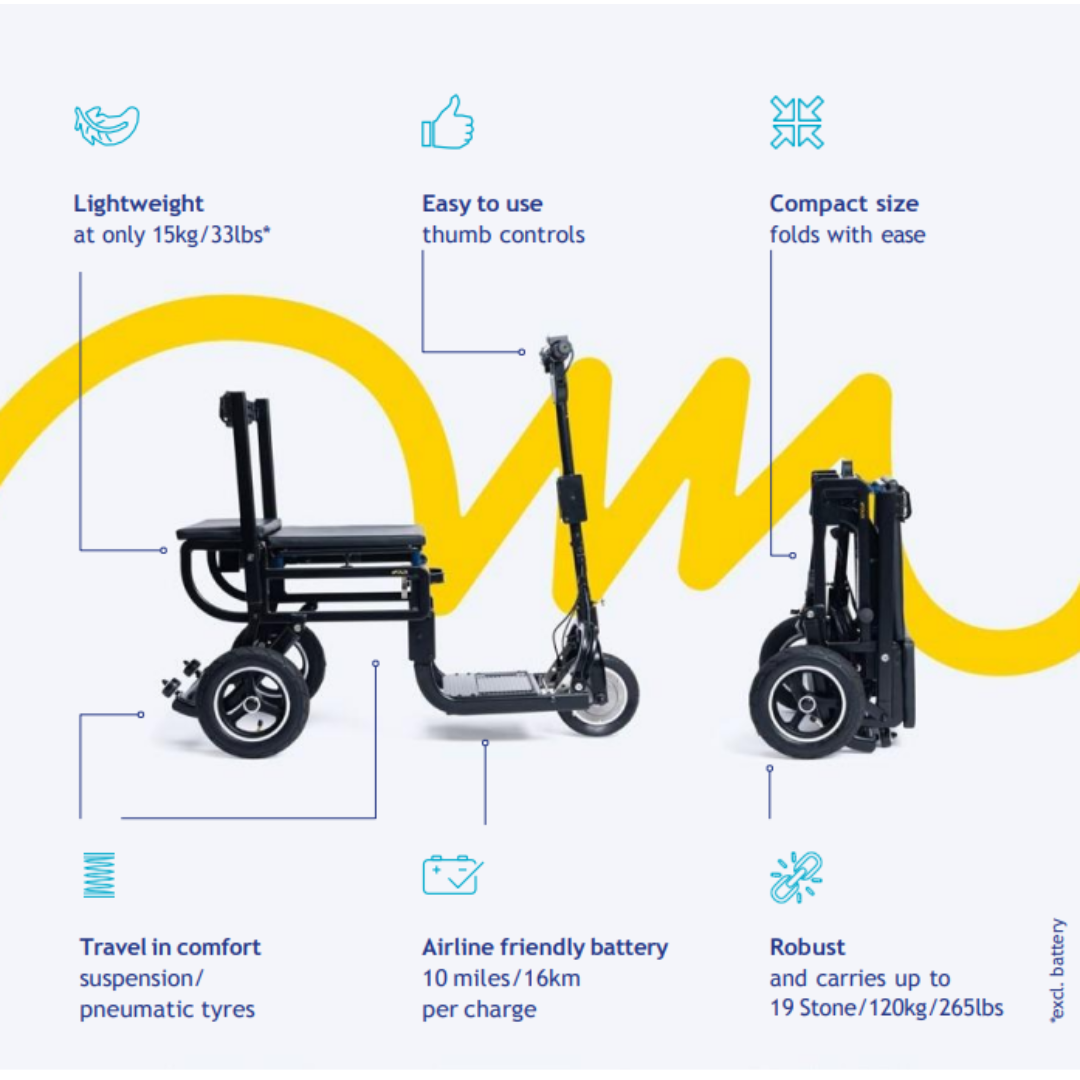 eFOLDi Lite Portable Folding Airline Approved Travel Scooter - Only 33 lbs - Senior.com Scooters