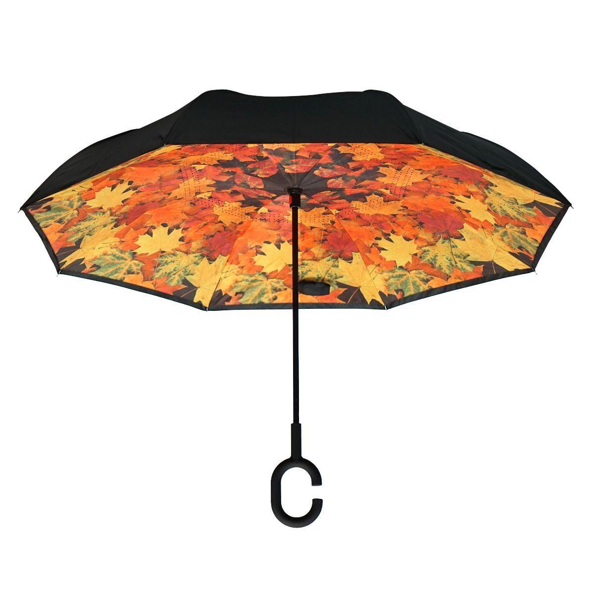 Topsy Turvy Designer Umbrellas - Drip Free Windproof - Fall Foliage - Senior.com Umbrellas