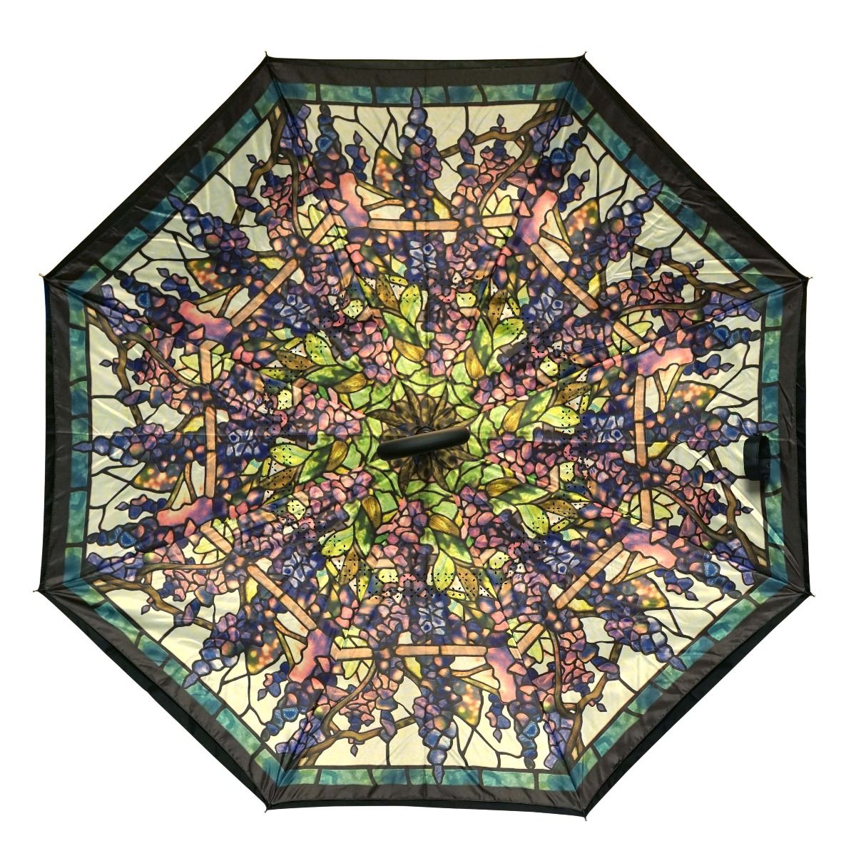 Topsy Turvy Designer Umbrellas - Drip Free Windproof - Vineyard Stained Glass - Senior.com Umbrellas