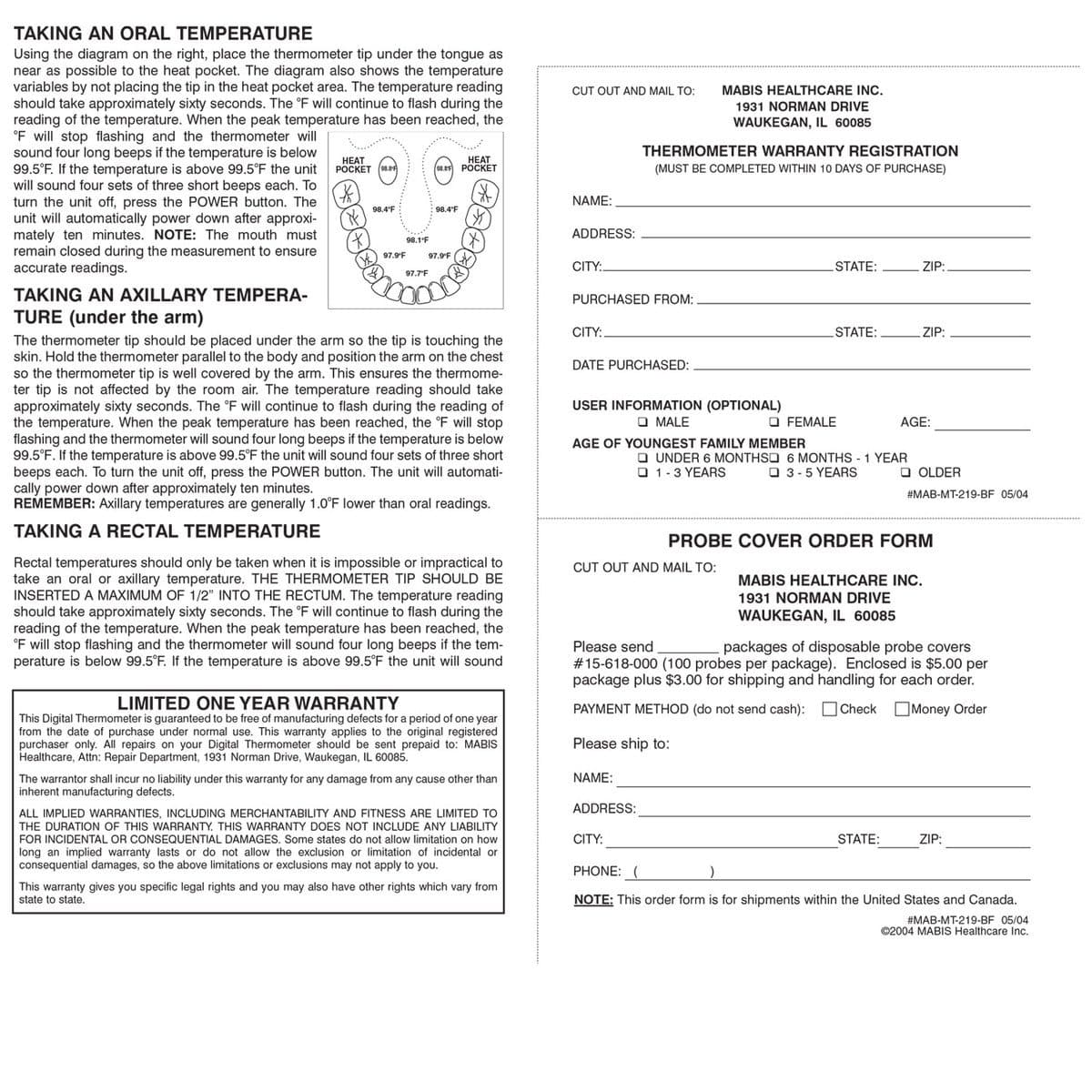 Mabis Clinically Accurate Digital Thermometer w/ Storage Case - Senior.com Digital Thermometers