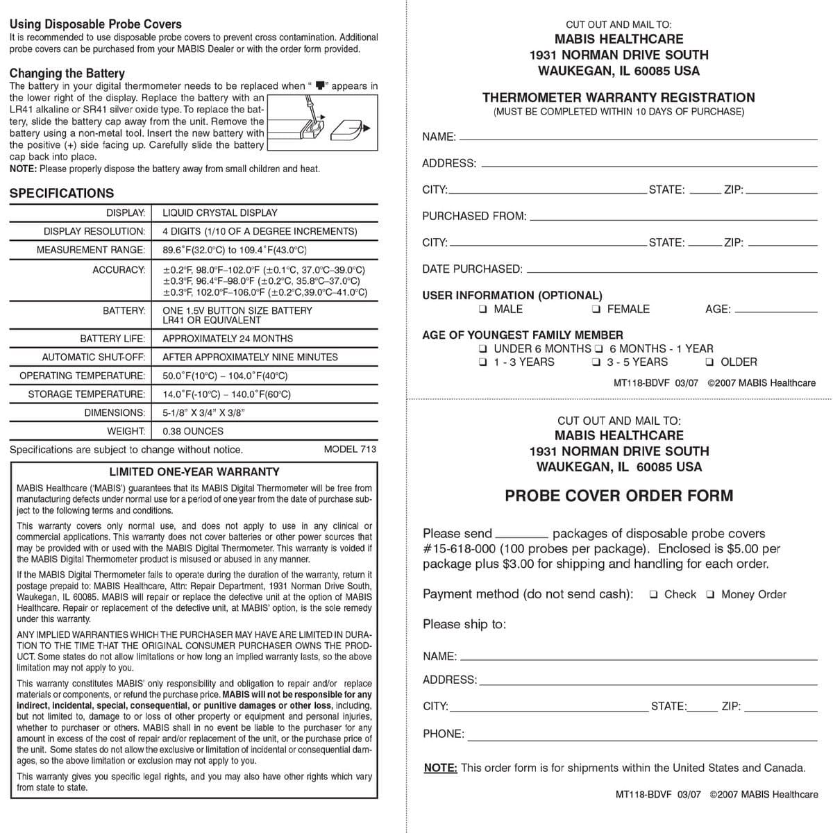 Mabis Hospi-Therm II Professional Digital Thermometer - Senior.com Digital Thermometers
