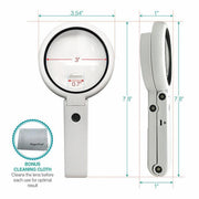 Magnipros Handsfree Magnifier - 5X+11X Dual Magnification Lens with 8 LED Lights - Senior.com Magnifiers