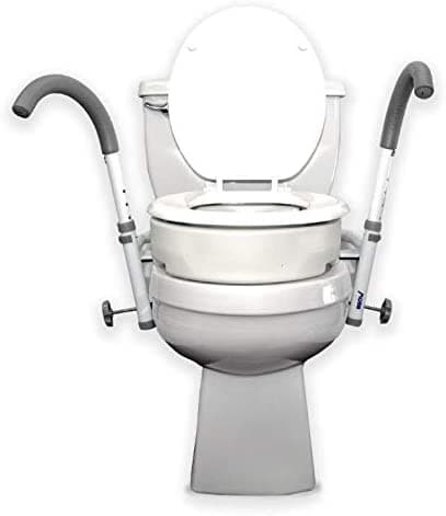 MOBB Ultimate Solution Hinged Raised Toilet Seat with Ultimate Toilet Safety Frame Combo Kit - Senior.com Toilet Safety Frames