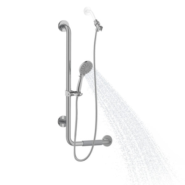 PULSE ShowerSpas ErgoSlideBar with 3 Function Handheld Showerhead - Senior.com Shower Systems