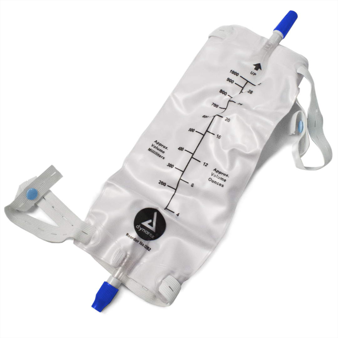 Dynarex Sterile Urinary Leg Bags with Anti-Reflux Valve - Senior.com Urinary Bags