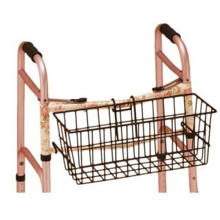 Nova Medical Folding Walker Basket with Clear Basket Liner - Black - Senior.com Walker Baskets