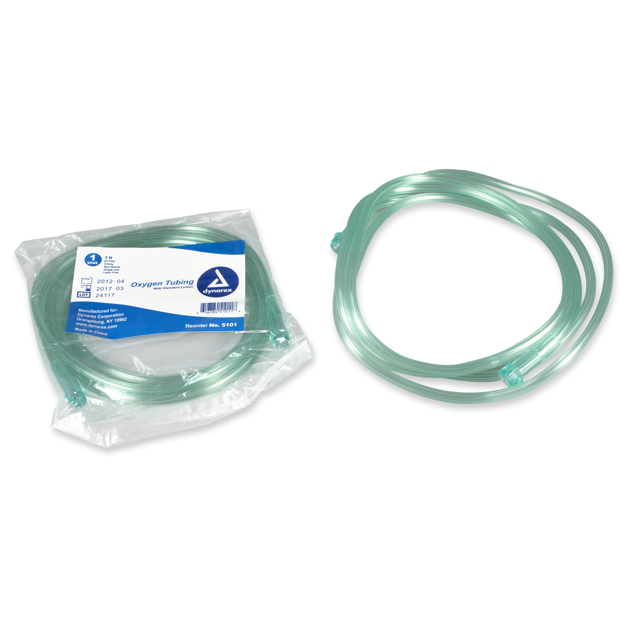 Dynarex Crush-Resistant Oxygen Tubing - Individually Wrapped - Senior.com Oxygen Tubing