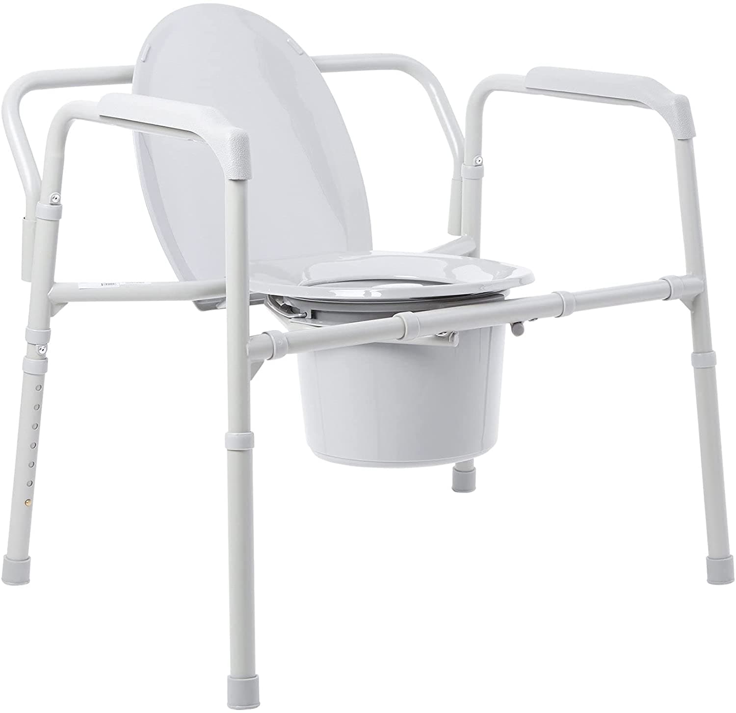 McKesson Bariatric Folding Steel Bedside Commode Chair with Fixed Arms - Senior.com Commodes