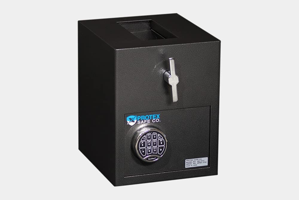 Protex Mini Rotary Hopper Depository Safe with Drop Slot and Electronic Keypad RD-1612 - Senior.com Security Safes