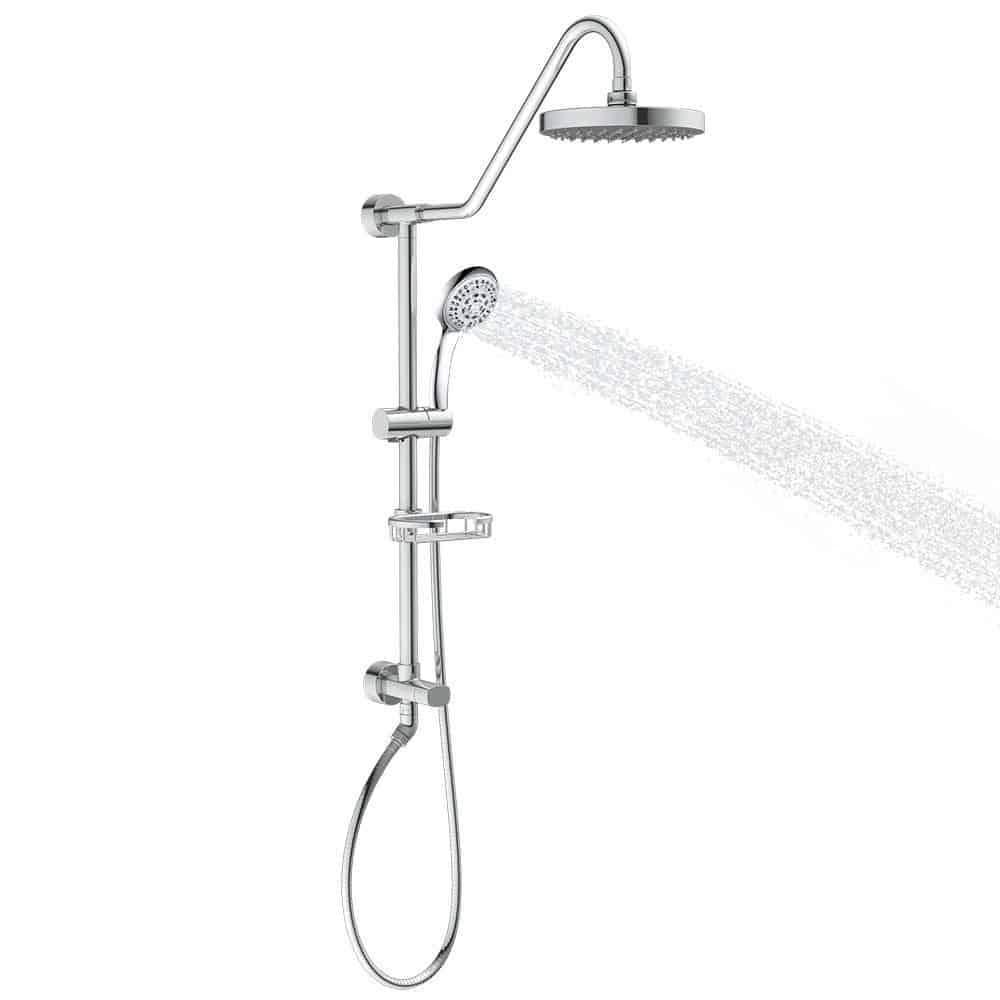 Pulse ShowerSpas Kauai III Shower System with 8" Rain Showerhead, 5-Function Hand Shower, Adjustable Slide Bar and Soap Dish - Senior.com Shower Systems
