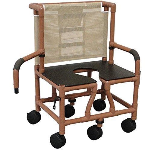 MJM International Bariatric Wood Tone Tilt N Space Shower Chair - Senior.com Shower Chairs