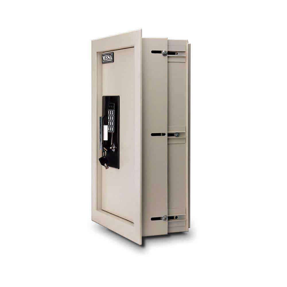 Mesa Safe Battery Operated Electronic Wall Safe - Cream - Senior.com Security Safes