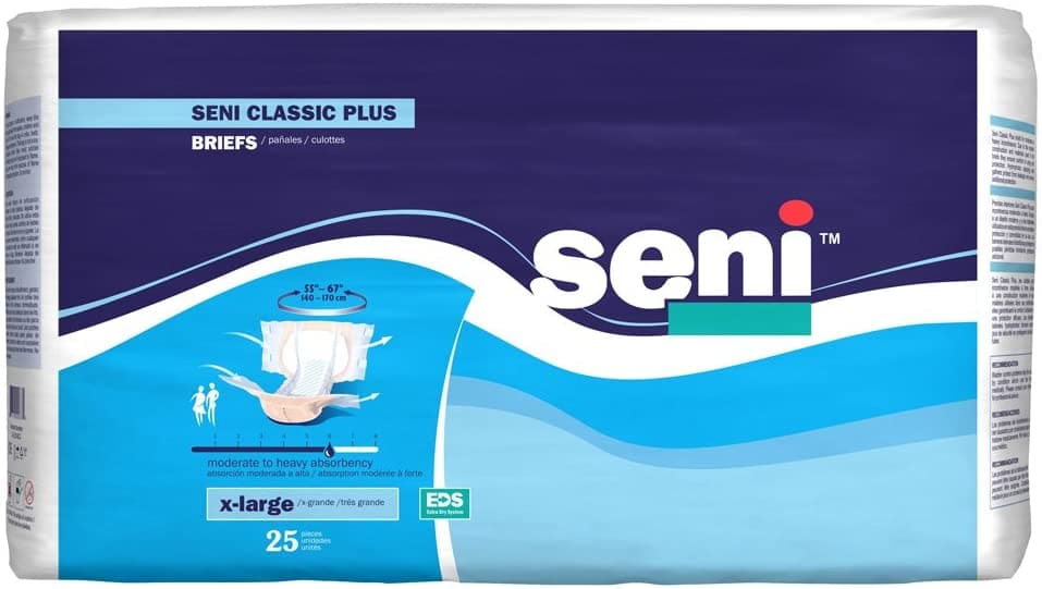 Seni Classic Plus Unisex Briefs - Heavy Absorbency - Case of 100 - Senior.com Briefs