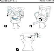 Carex E-Z Lock Raised Toilet Seat - 5 Inches Riser For Round Or Elongated Toilets - Senior.com Raised Toilet Seats