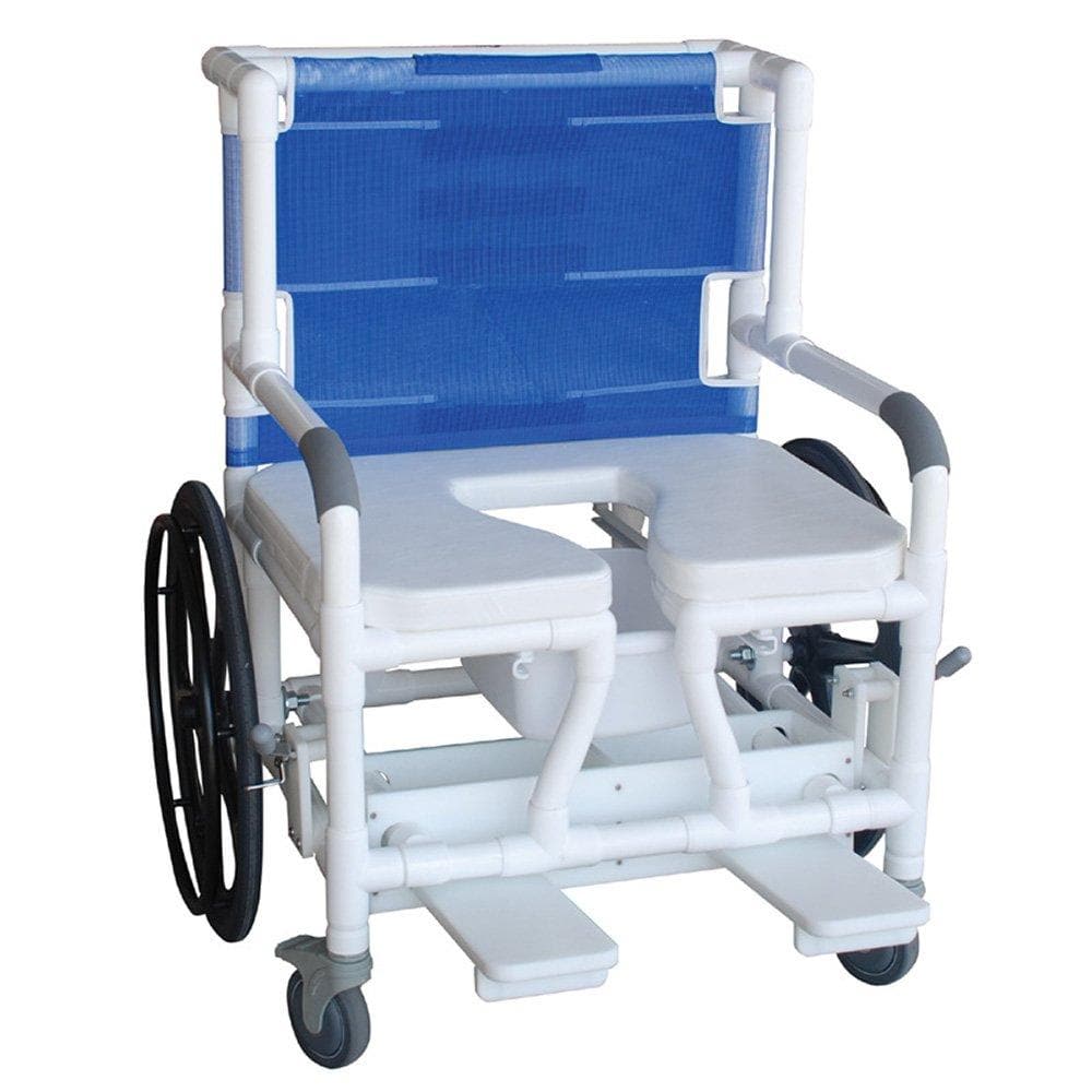 MJM International Bariatric Self Propelled 26" Transport Chair - Royal Blue - Senior.com Transport Chairs