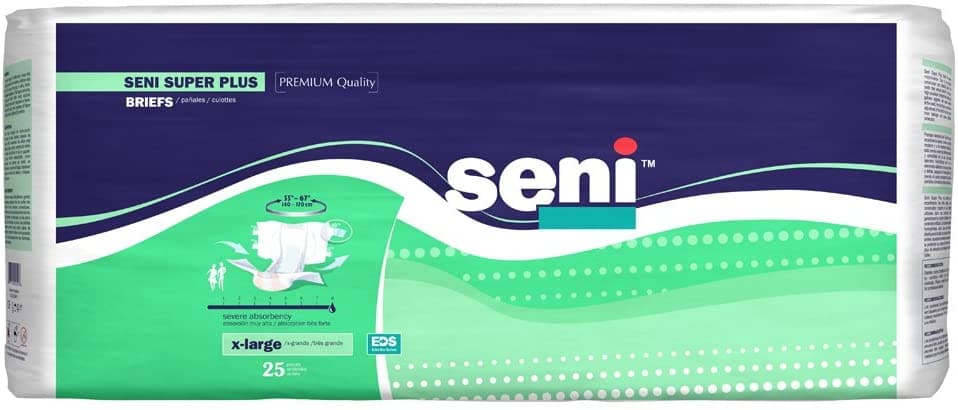 Seni Super Plus Premium Quality Unisex Briefs- Heavy Absorbency - Case of 75 - Senior.com Briefs