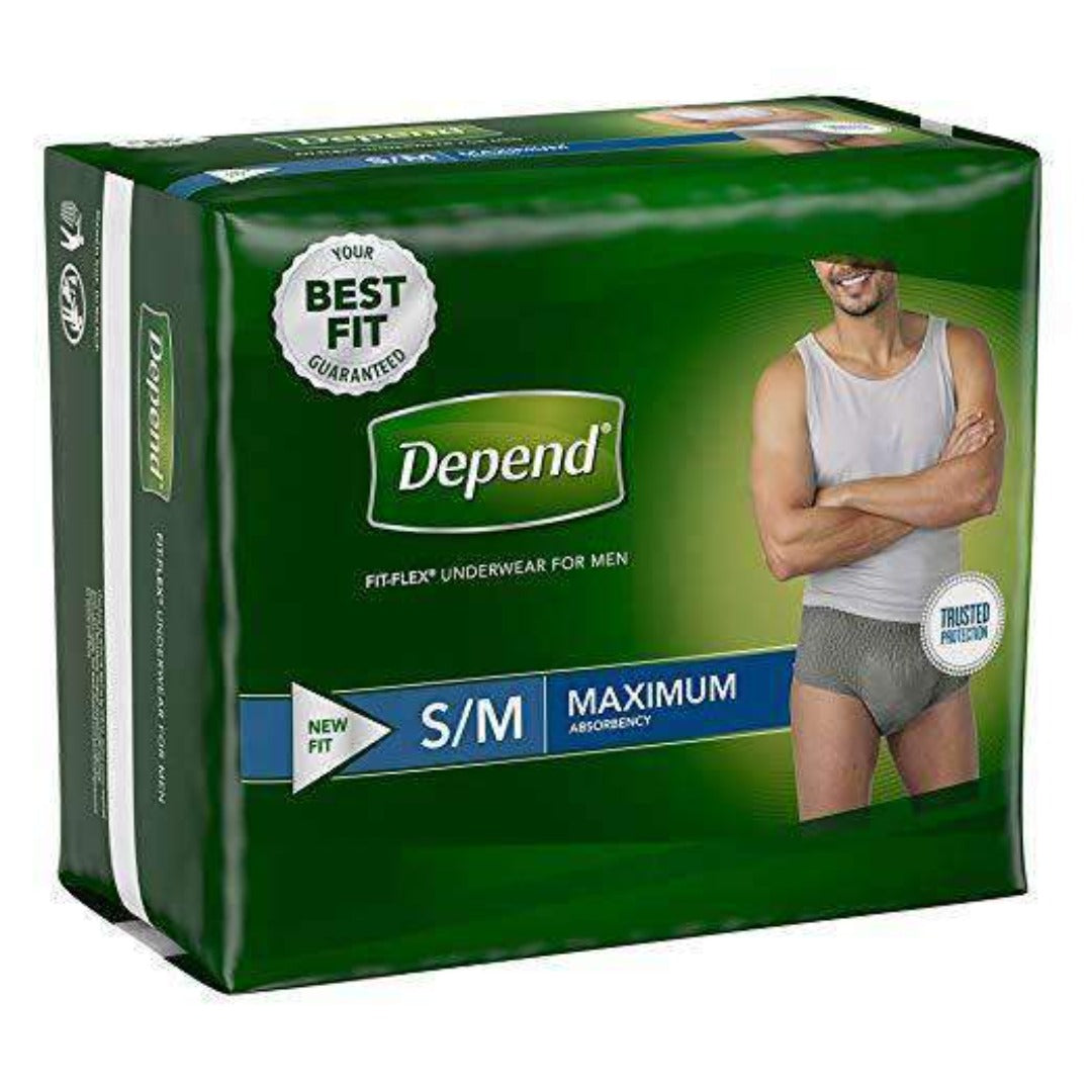 Fit-Flex Maximum Absorbency Incontinence Underwear for Men Size S/M