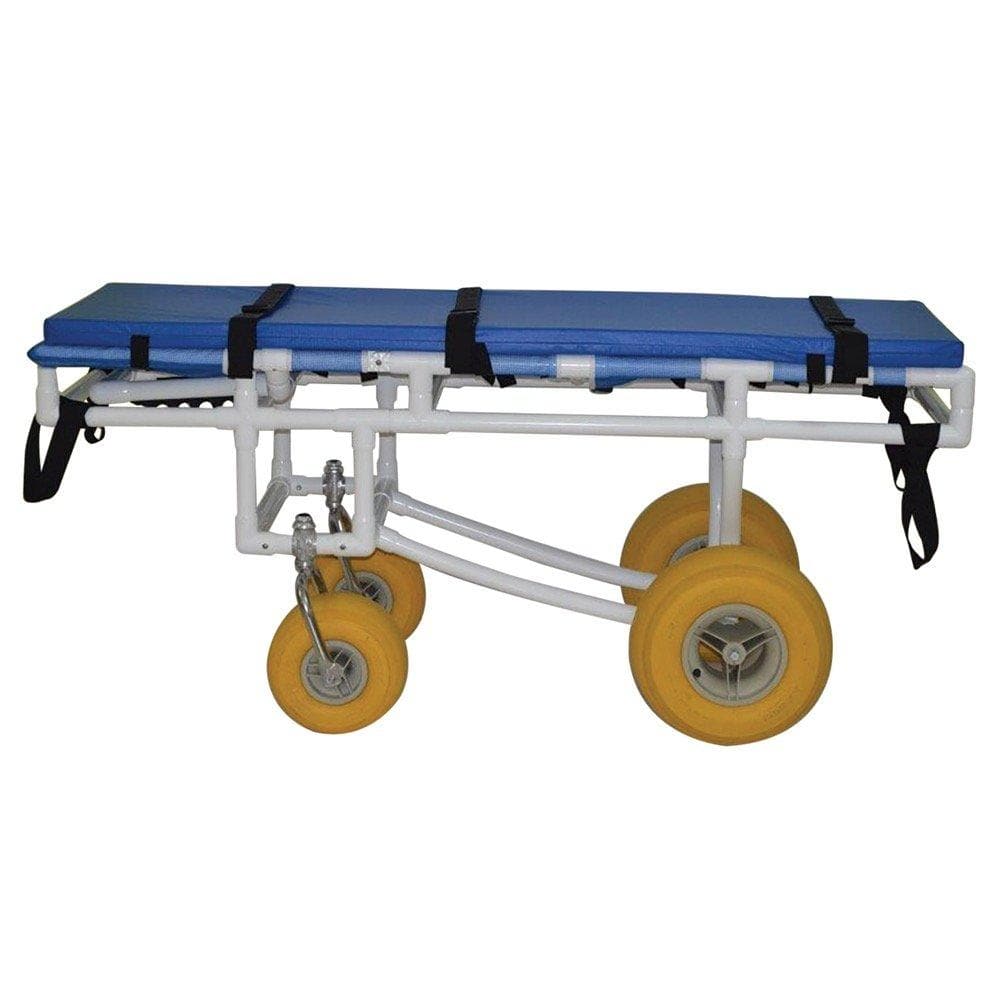 MJM International All Terrain Stretcher - Heavy Duty Wheels & 300 Lb Weight Cap - Senior.com Shower Gurney