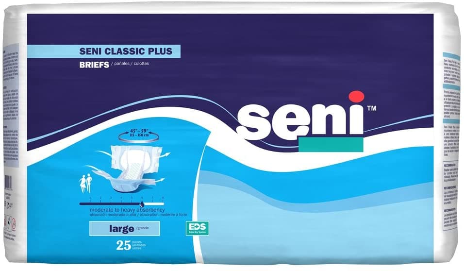 Seni Classic Plus Unisex Briefs - Heavy Absorbency - Case of 100 - Senior.com Briefs
