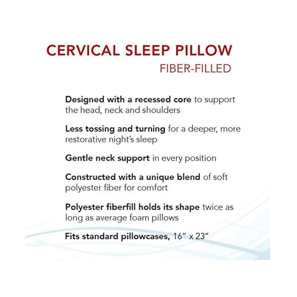Roscoe Cervical Pillow and Neck Pillow For Sleeping - Indented Contour - 16" x 23", Firm - Senior.com Pillows