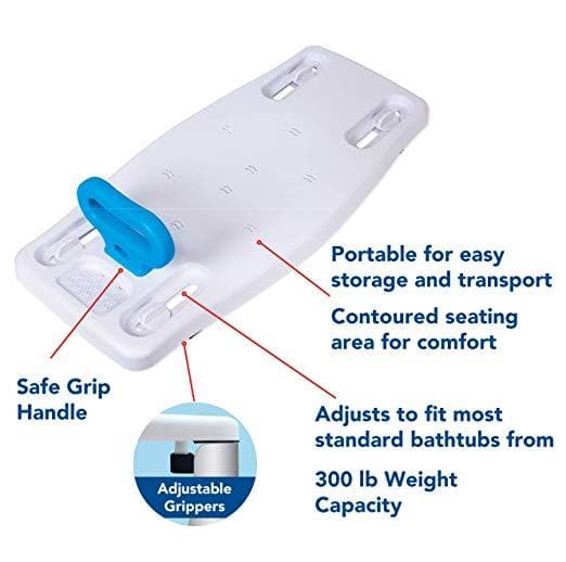 Carex Portable Bathtub Bench - Shower Bath Seat - Adjustable Width - Senior.com Bath Benches & Seats