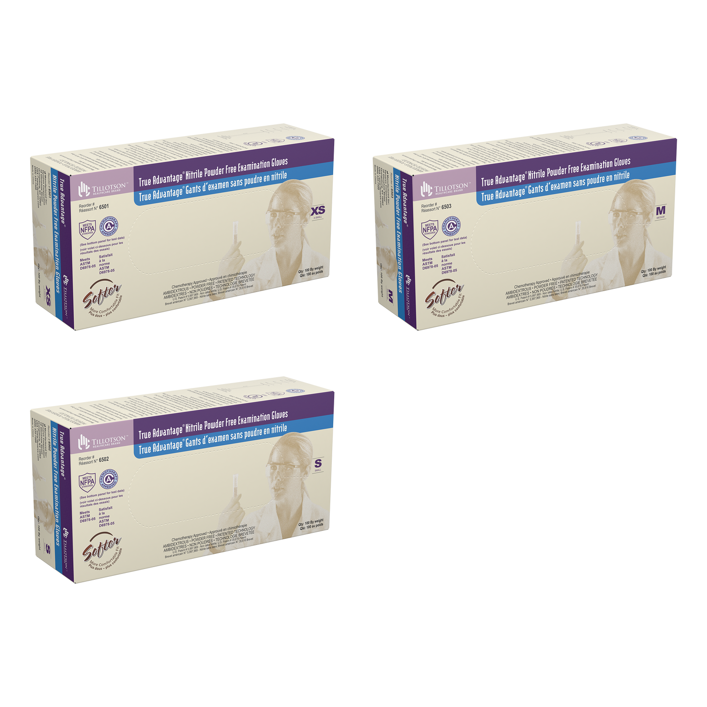 Dynarex True Advantage Nitrile Exam Gloves - Purple 5 mil Thick - Senior.com Nitrile Gloves